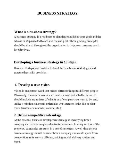 business strategy